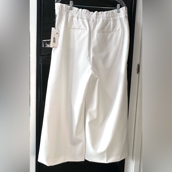 NWT Liz Claiborne Pants Size 14 White‎ High Waist Extra Wide Leg Cropped Belted - Picture 9 of 9
